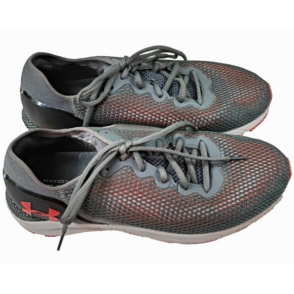 Under Armour Sneakers Mens 10 HOVR Sonic 4 Neutral Cushioning Grey Neon Orange - Picture 1 of 16